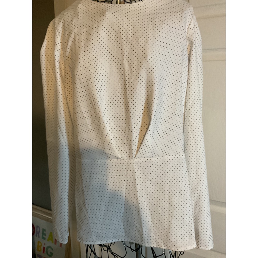Banana Republic‎ White Black Polka Dot Sheath Career Dress Size 14